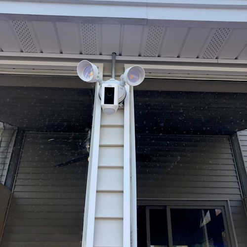 We had a outdoor ceiling fan and flood light with 