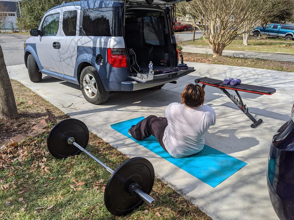 We moved our workout outdoors on this beautiful da