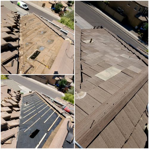 Before & after tile roof repair