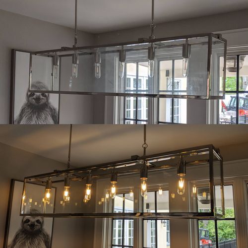 Light fixture cleaning. Before and after.