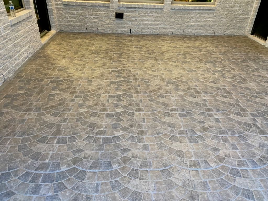 Outdoor patio tile installation! Nicely done!