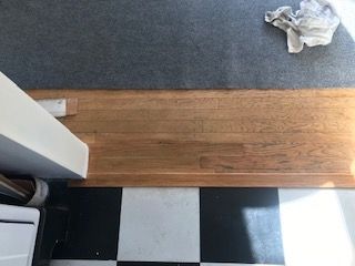 white oak after repair: no complete sanding necess