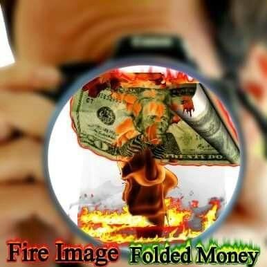 TB Fire Image Folded Money Photography