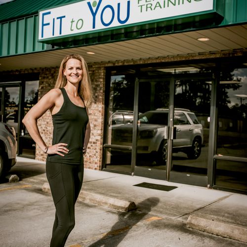 Kerri Davis in front of the new Fit to You studio