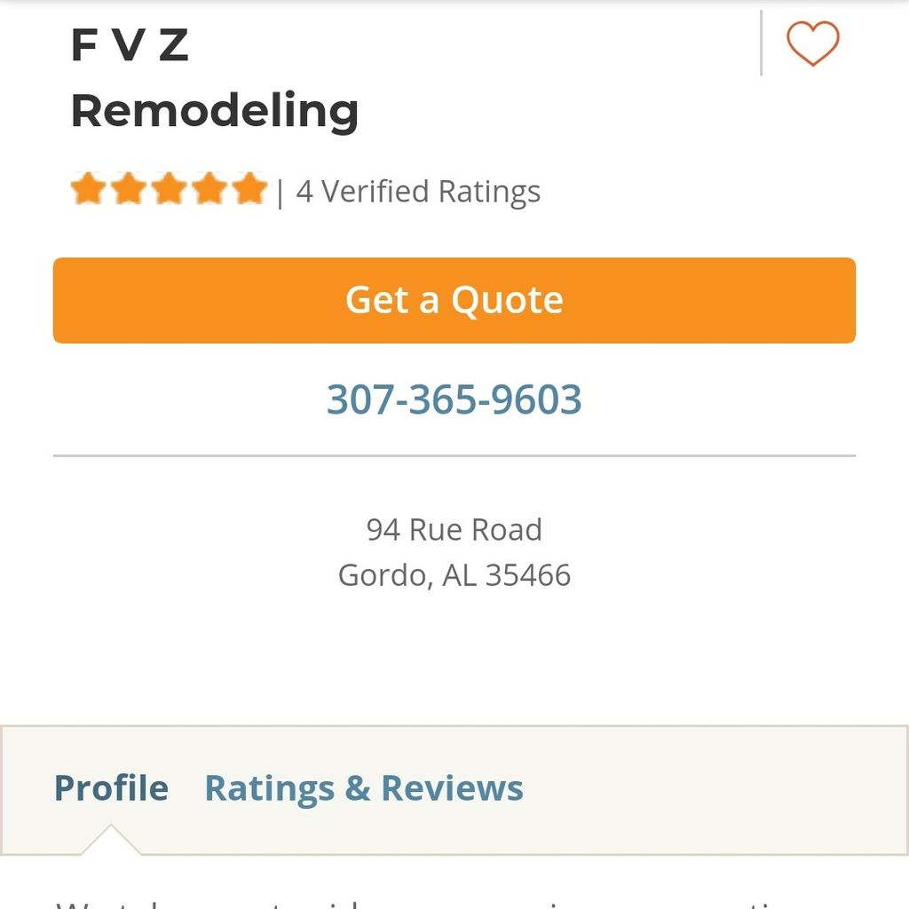 F V Z REMODELING addition paint roof repair