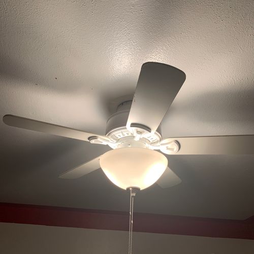 I had Ben install a couple ceiling fans and new ba