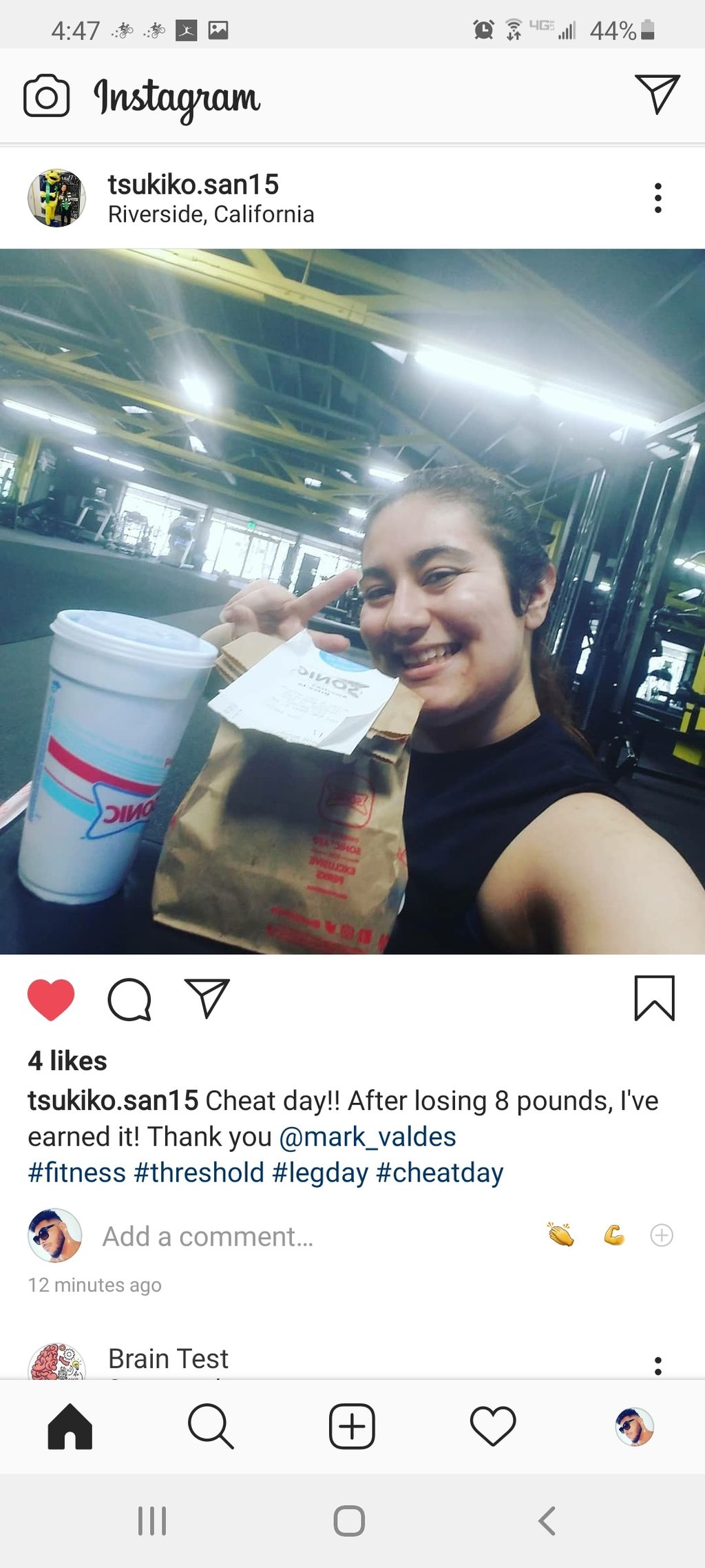 cheat day after losing 8 lbs in 6 sessions followi