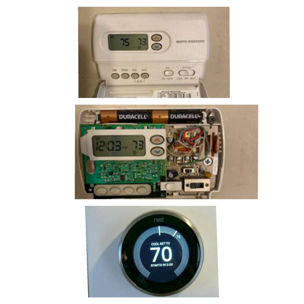 before and after , upgraded to nest thermostat 