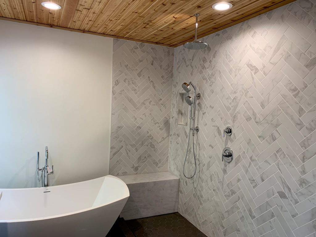 Beautiful bathroom remodel.  Proud to be a part of