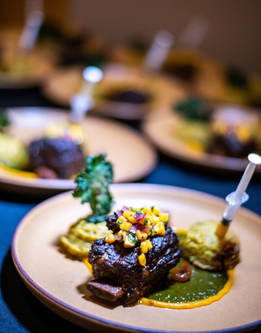 Jerk Braised Short Ribs*Turn Corn*Callaloo Puree*M