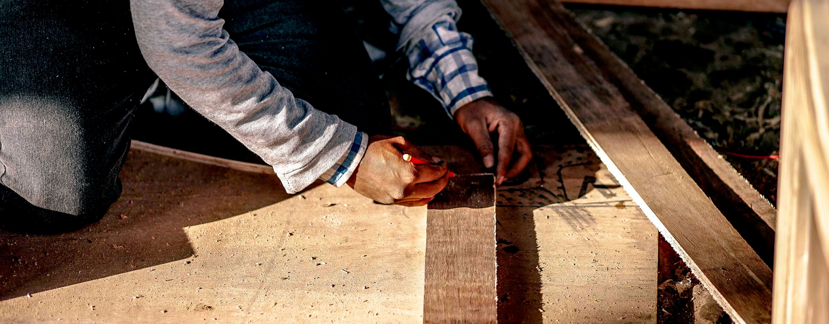 building a wooden fence