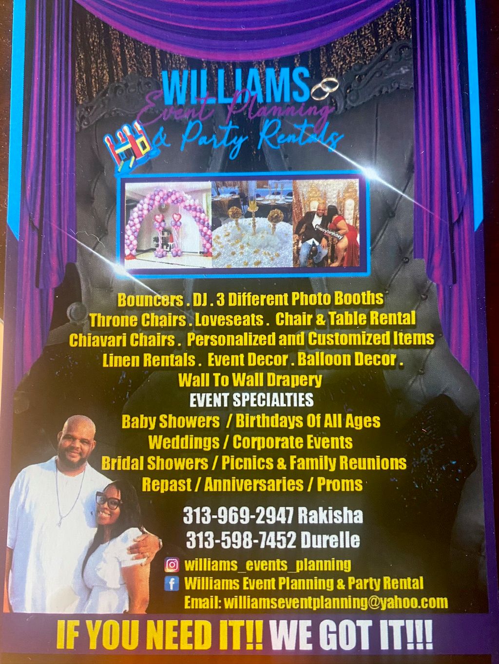 Williams Event Planning & Party Rentals