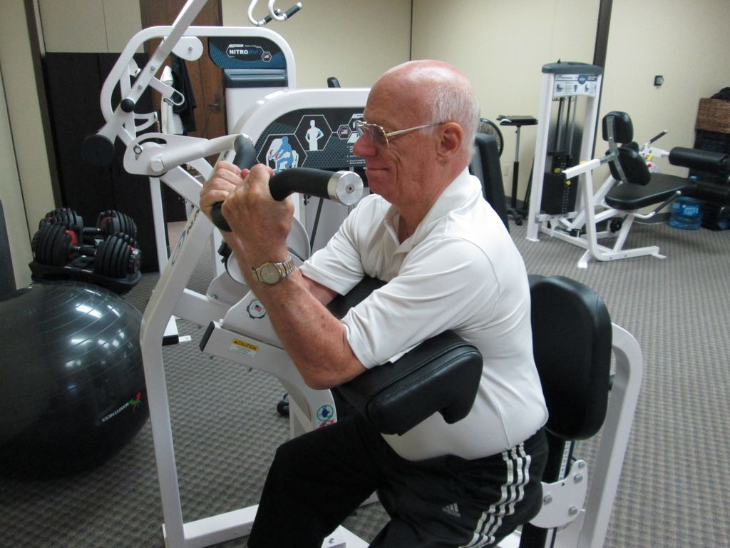 Gerald Swanstom gets started with one of his exerc