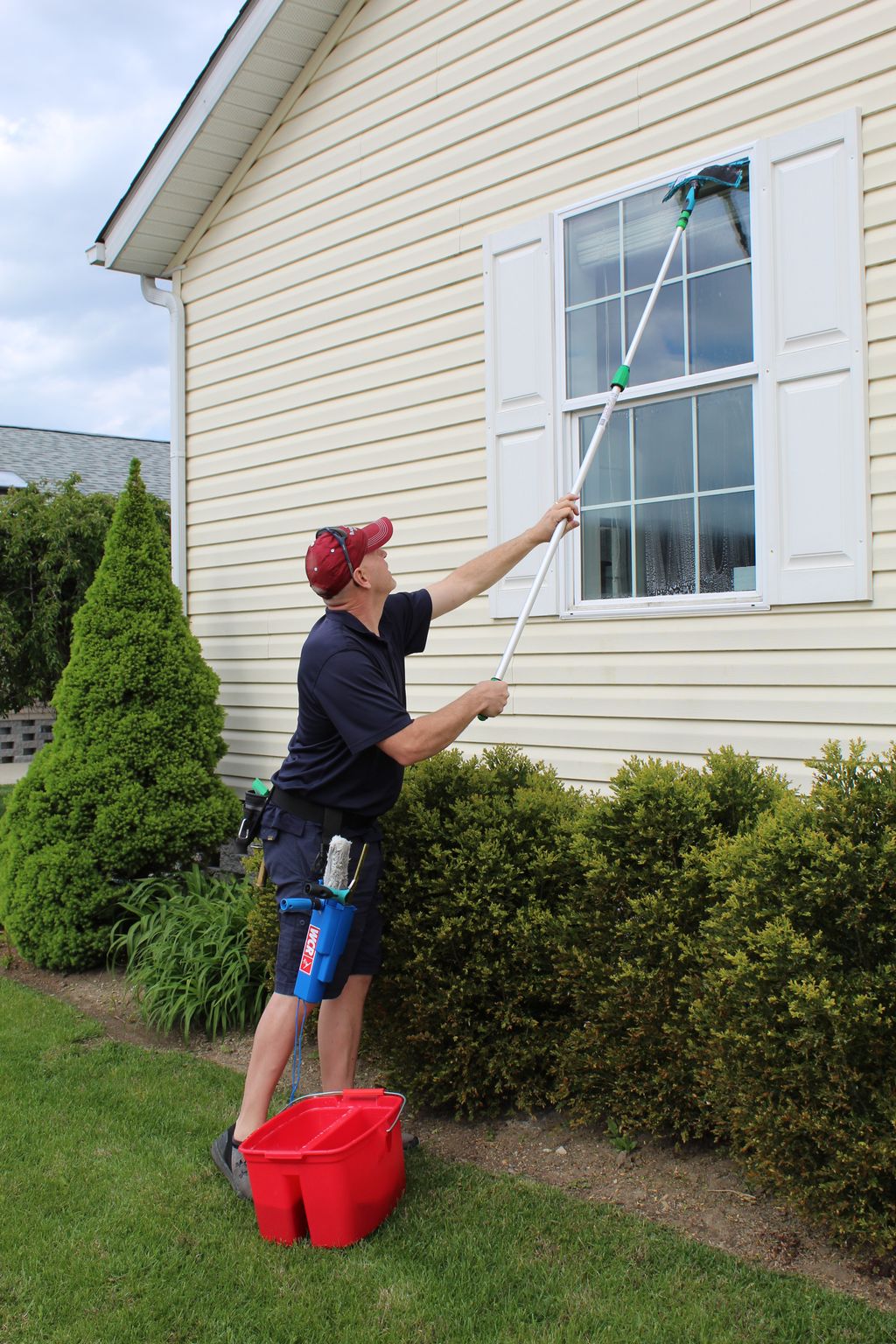 Some windows can be hard to reach, even with a lad