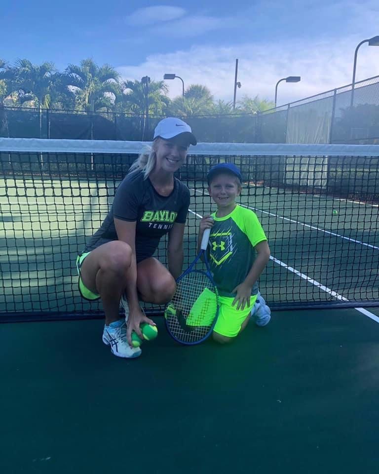 My son took private and group tennis lessons with 