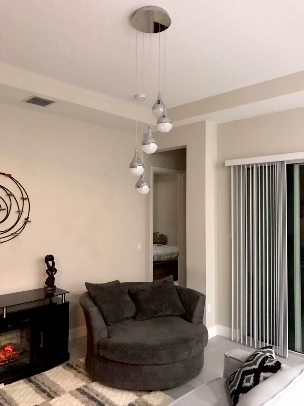 Chandelier installation 