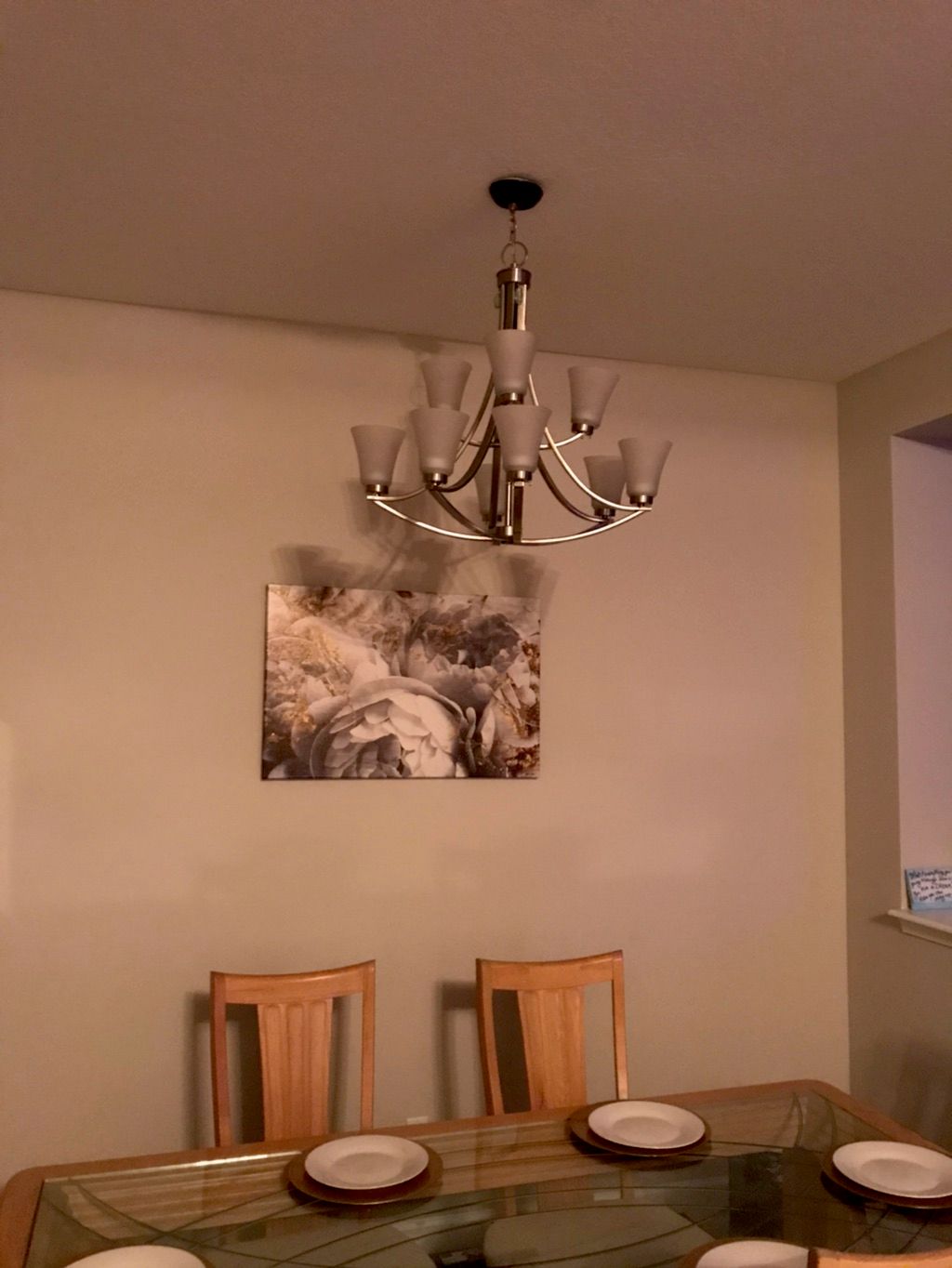 Chandelier installation 