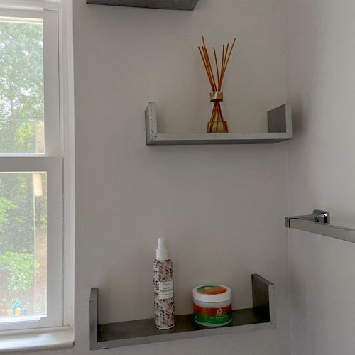 Work done: ikea roller blinds install and bathroom