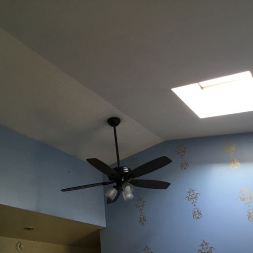 We needed a chandelier removed and a ceiling fan i