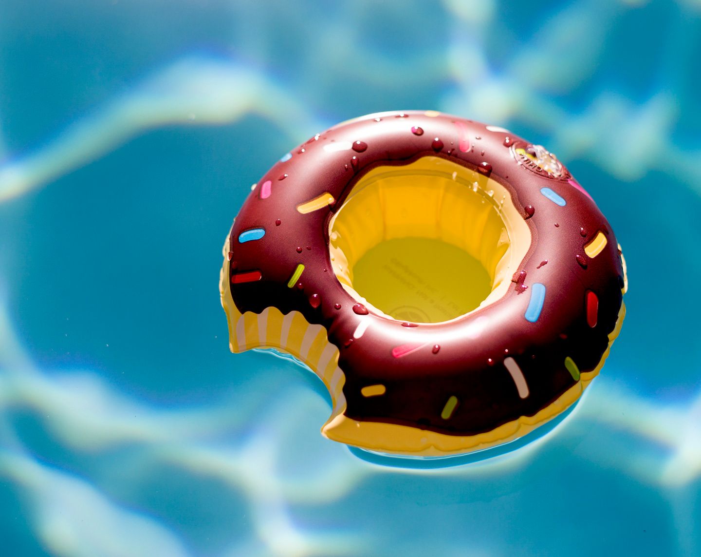 donut float in swimming pool