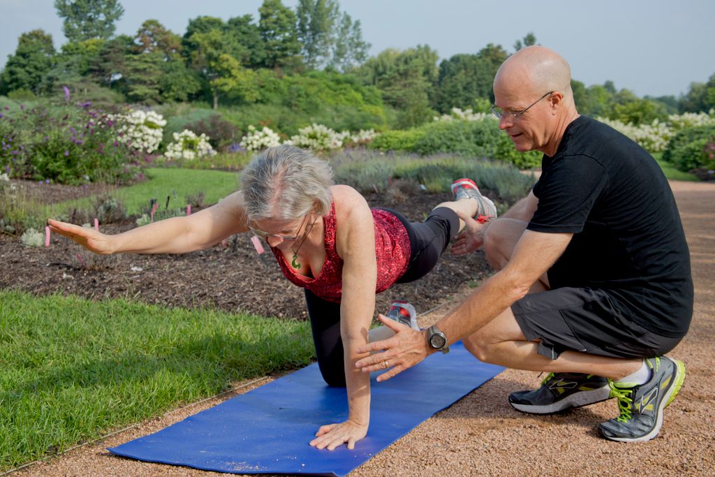 Making sure my client performs an exercise safely 