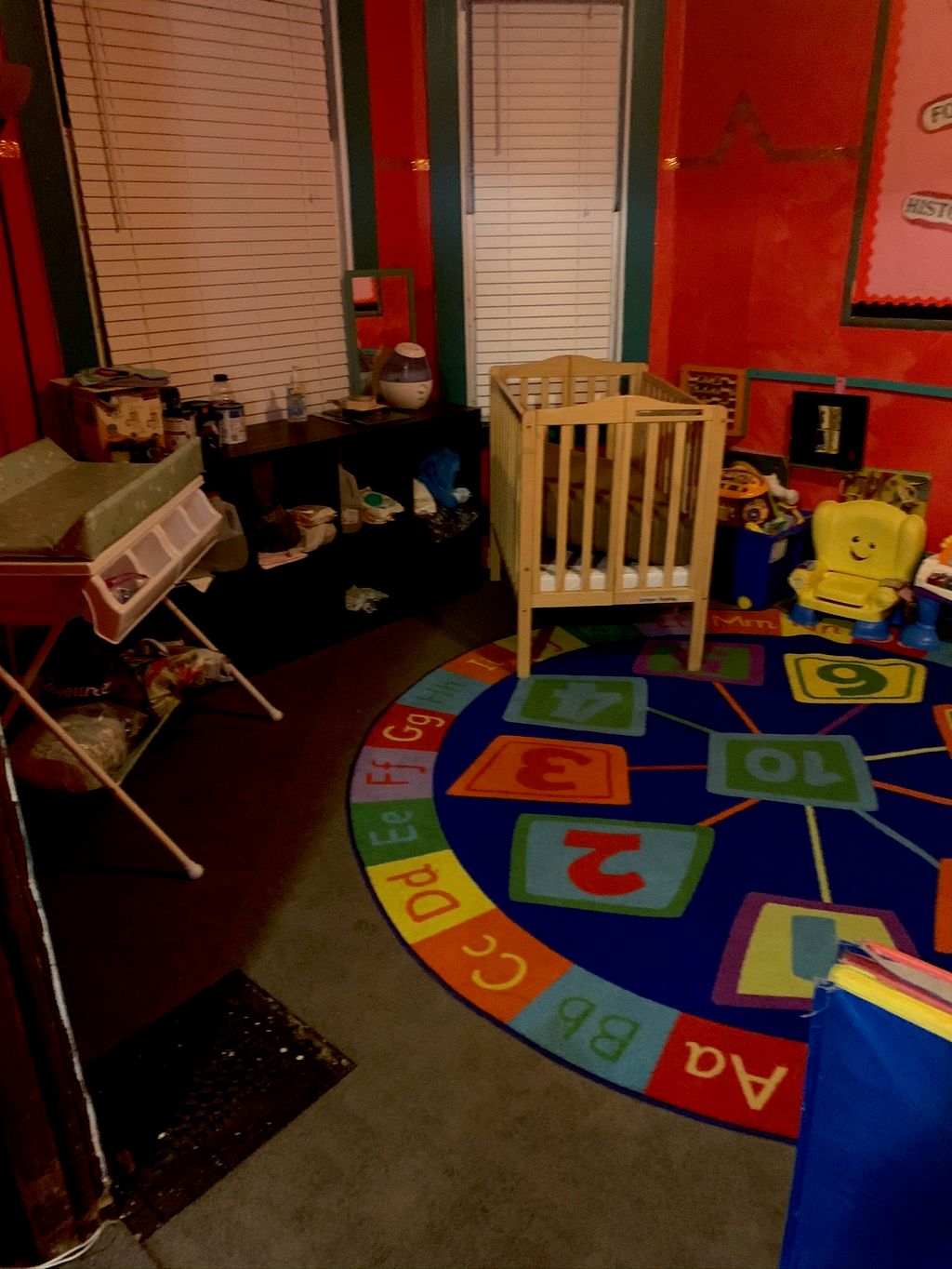 After photo of infant room cleaned and sanitized t