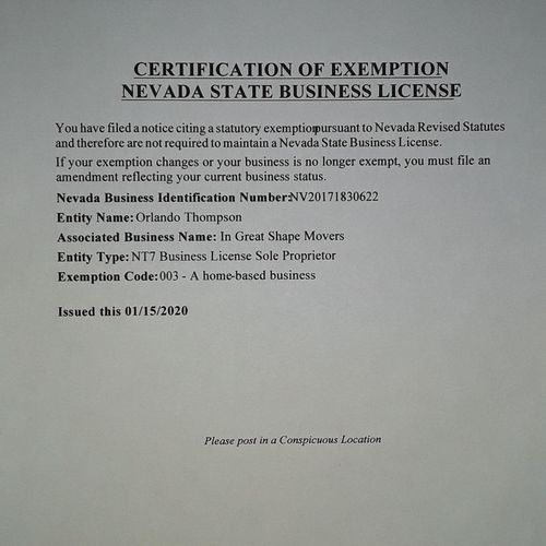 Active Business License 
