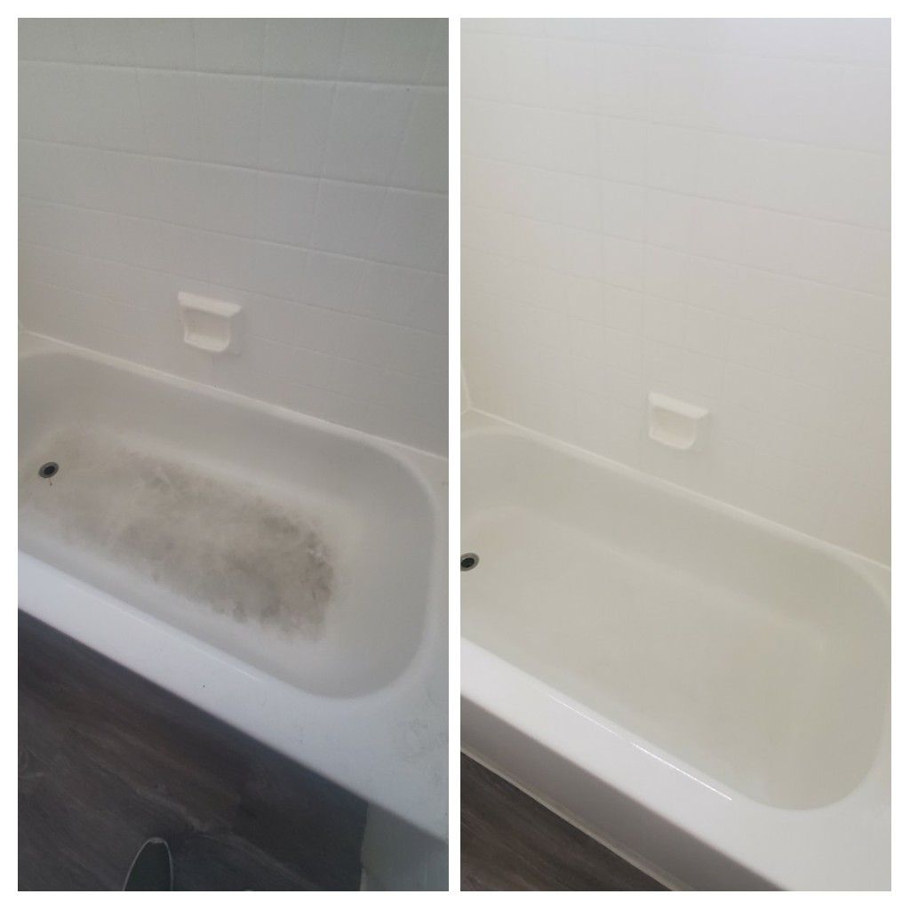 bathtub before and after clean