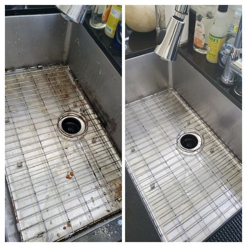 sink before and after clean