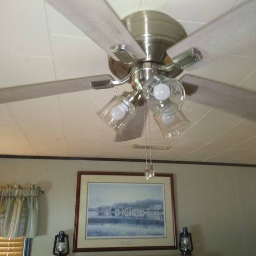 William installed a ceiling fan in my home.  He wa