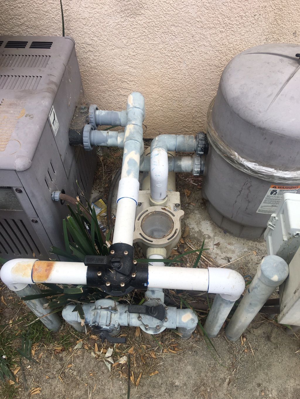 Old filter and plumbing