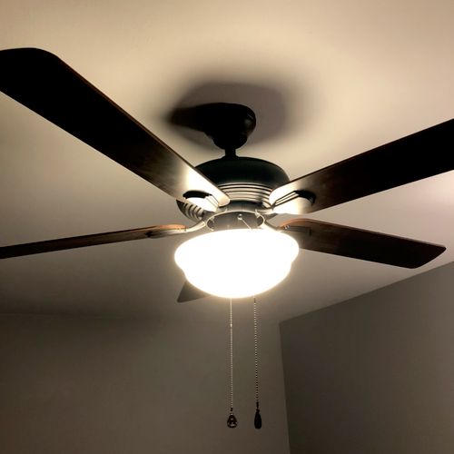 Alex did a great job installing my new ceiling fan