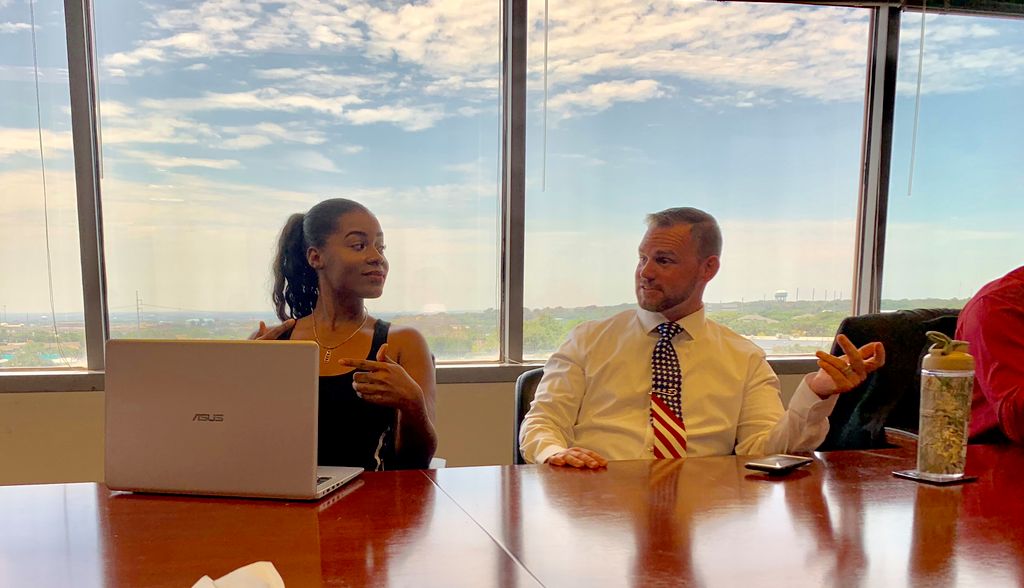 Doing some brainstorming with a fellow tenured fin