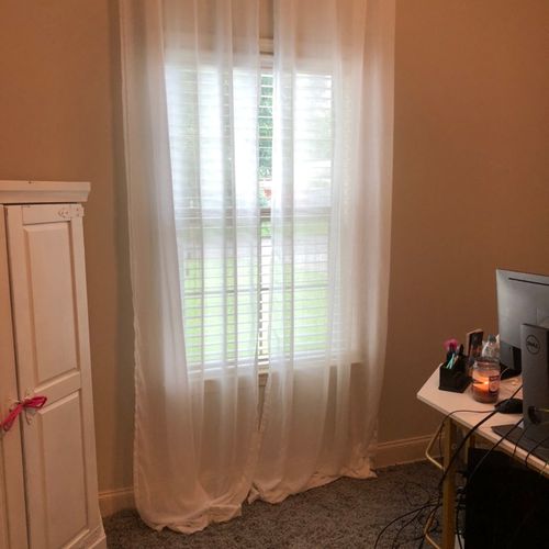 Tarri installed my new drapery rods and curtains o