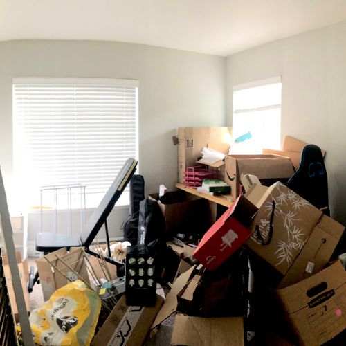 Before: a cluttered space that’s disorganized and 