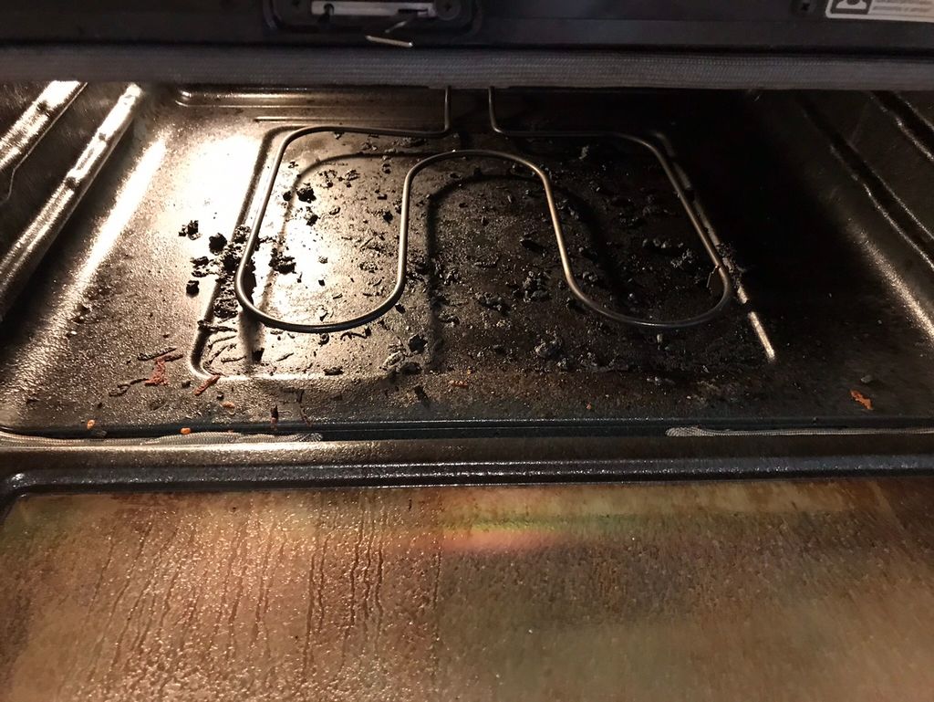 Oven prior to manual cleaning 