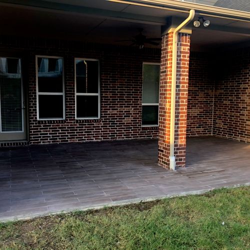 Had them install exterior tile flooring on our cov