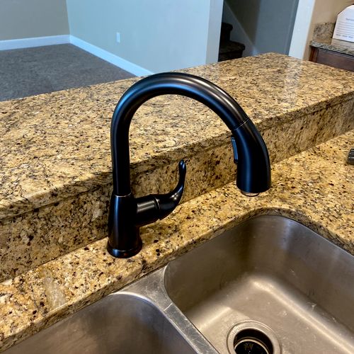 Installed a faucet that looks and works great. Tha