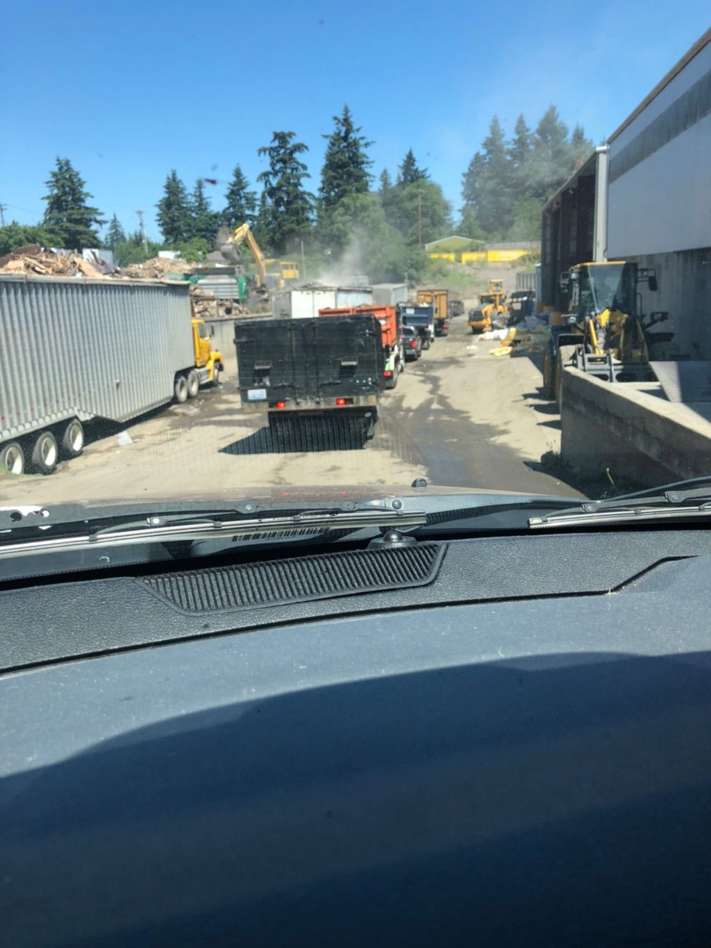 Dump run! Long line. 