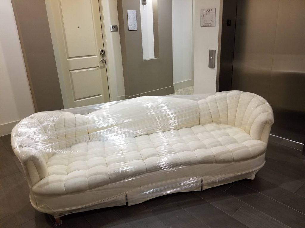 Every furniture item is shrink wrapped
