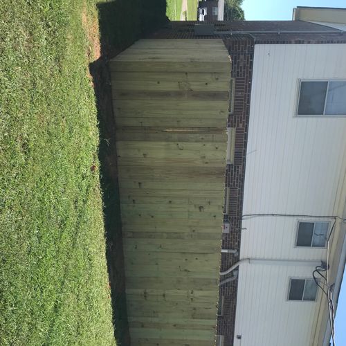 Installed 85 feet of privacy fence at apartment co