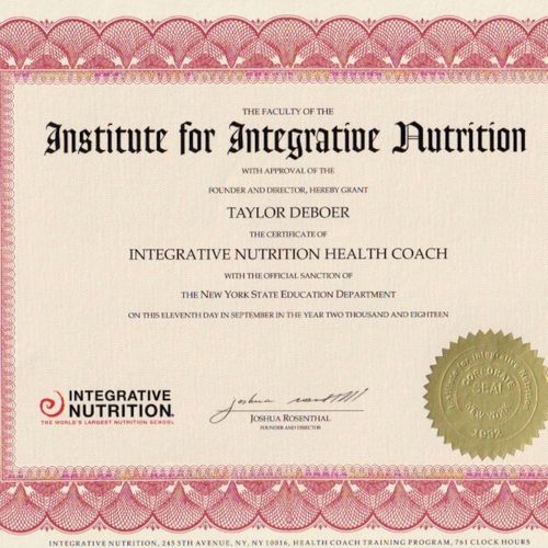 Certified Integrative Nutrition Health Coach