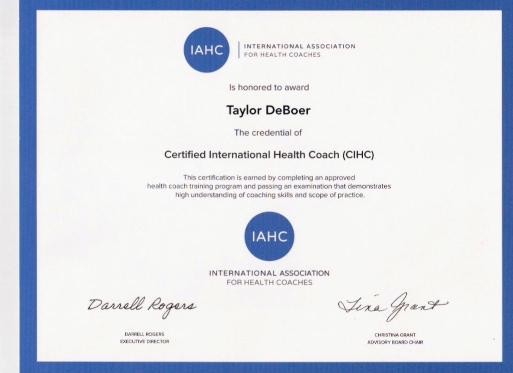 Certified International Health Coach