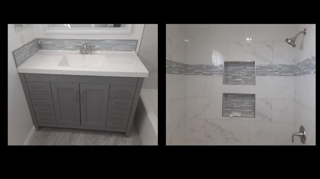 Bathroom renovation with beautiful finished silver
