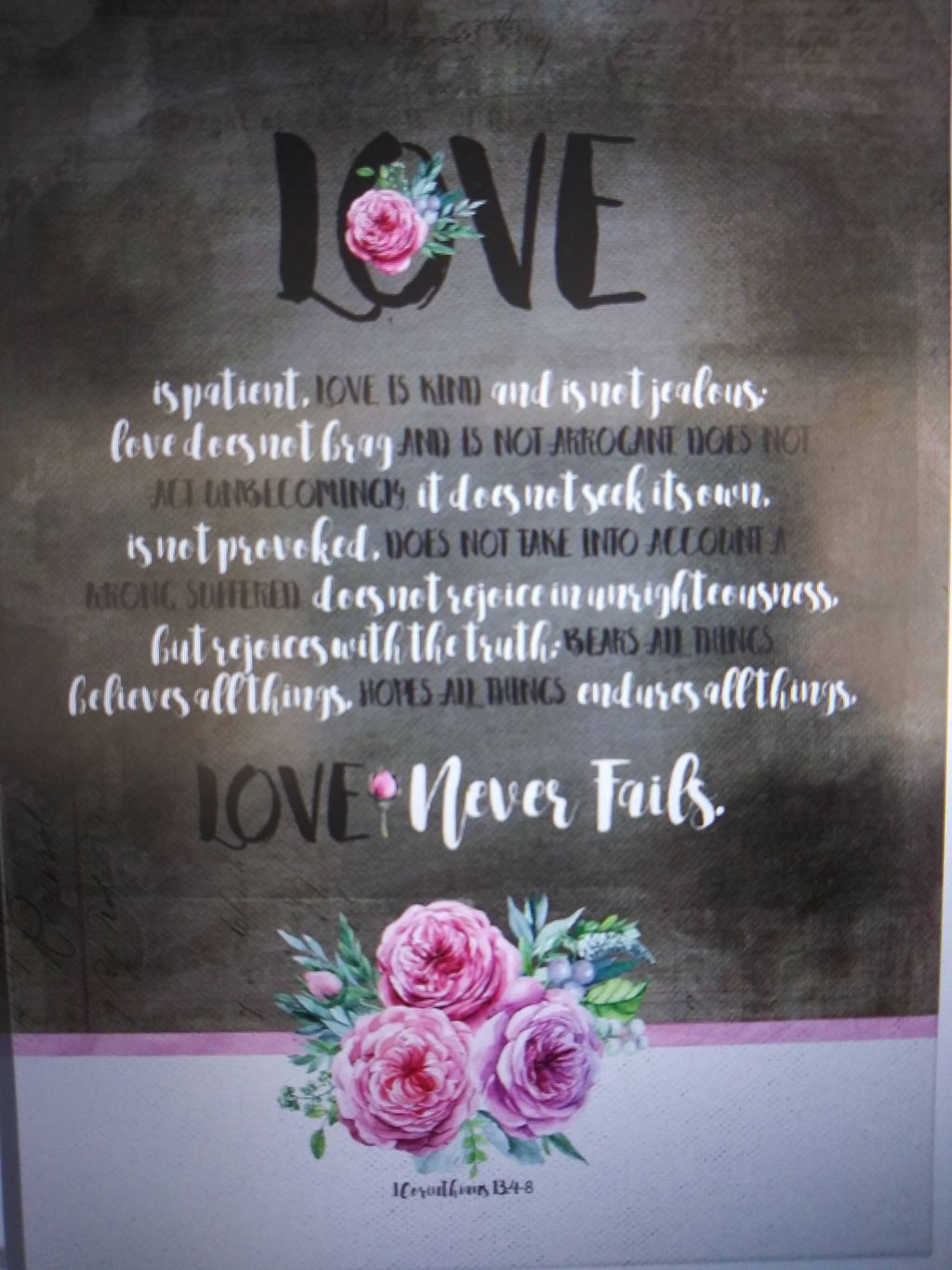 Love NEVER fails....