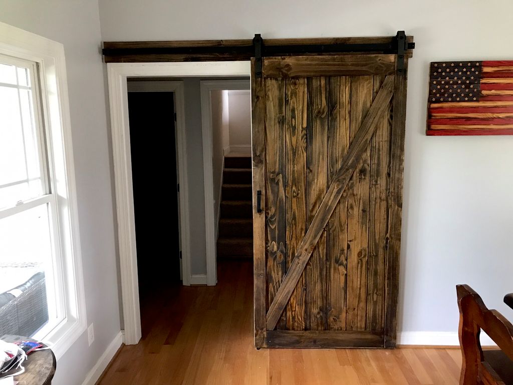 Barn door, stained to the customer specifications 