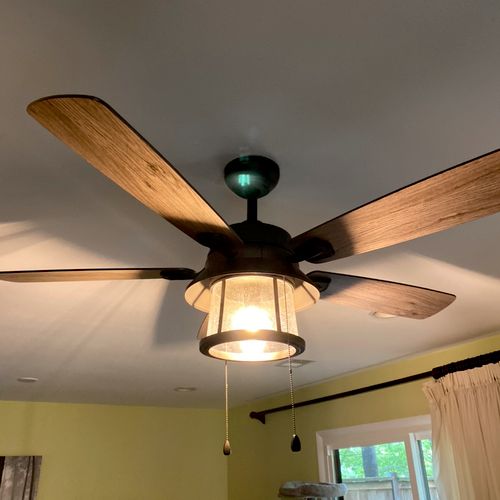 Did a great job replacing four ceiling fans for us