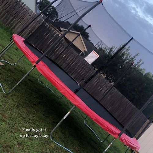 Eric did a great job putting up my trampoline. Hig