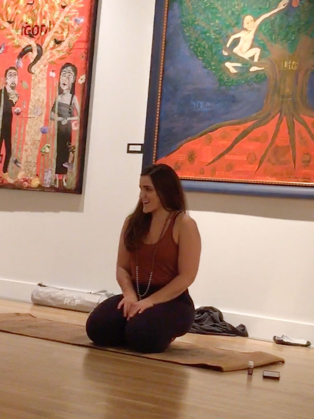 Teaching energetic meditation and yoga at an art e