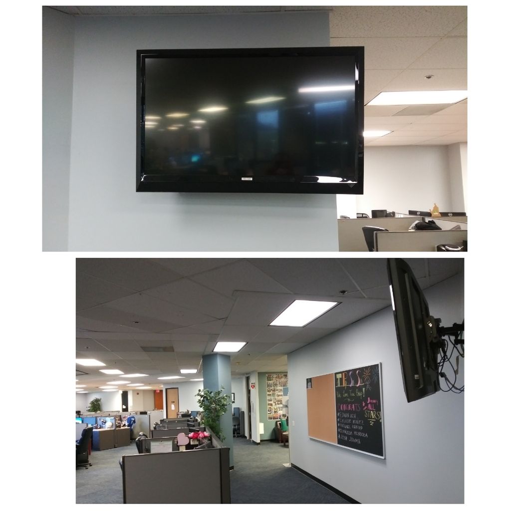 48' TV Mounted to assist employees with their clie